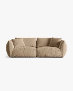 CANAPEA MODULARA CHRIS, CU 4 LOCURI, 260X100, BEJ MIGDALA, CU TAPITERIE DIN TEXTIL CATIFEA CASINO, MICADONI