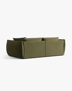 CANAPEA MODULARA CHRIS, CU 4 LOCURI, 260X100, VERDE DESCHIS, CU TAPITERIE DIN TEXTIL CATIFEA CASINO, MICADONI - Img 3