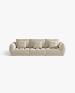 CANAPEA MODULARA, CU 4 LOCURI, BLOOM, 232 CM, BEJ DESCHIS, CU TAPITERIE DIN TEXTIL STRUCTURAT WIND, MICADONI