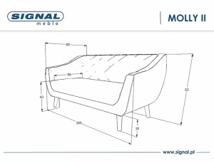 CANAPEA MOLLY 2, GRI BLUVEL 14/WENGE, TAPITERIE DIN CATIFEA SI PICIOARE DIN LEMN - Img 3