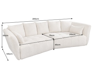 CANAPEA, ROYAL, 295CM, HUSA DETASABILA DE MATERIAL BOUCLE, ARTIM GROUP SELECTION - Img 3