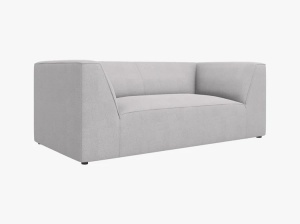 CANAPEA RUBY, CU 2 LOCURI, GRI DESCHIS, CU TAPITERIE DIN TEXTIL STRUCTURAT OTTAWA, MICADONI - Img 2