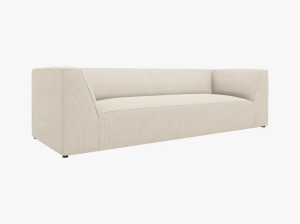 CANAPEA RUBY, CU 3 LOCURI, BEJ DESCHIS, CU TAPITERIE DIN CATIFEA REIATA MATA, MICADONI - Img 2