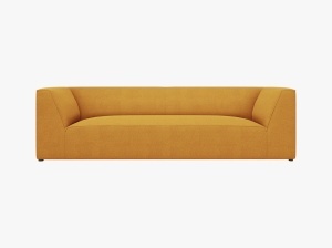 CANAPEA RUBY, CU 3 LOCURI, GALBEN, CU TAPITERIE DIN TEXTIL STRUCTURAT OTTAWA, MICADONI