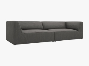 CANAPEA RUBY, CU 4 LOCURI, GRI INCHIS, CU TAPITERIE DIN CATIFEA REIATA MATA SCALA, MICADONI - Img 3