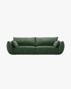 CANAPEA SPATIOASA SI CONFORTABILA KAELLE, CU 3 LOCURI, VERDE SMARALD, 208 CM, CU TAPITERIE DIN TEXTIL CHENILLE OVER THE HORIZON, MICADONI