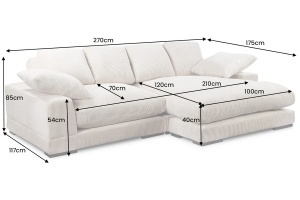 CANAPEA STANGA/DREAPTA, BABYLON 270CM, MATERIAL RAIAT, CULOARE BEJ, ARTIM GROUP SELECTION - Img 9