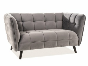 CANAPEA STIL CASTELLO 2, GRI BLUVEL 14/WENGE, TAPITERIE DIN CATIFEA SI PICIOARE DIN LEMN