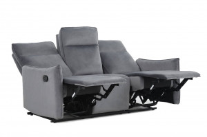 CANAPEA TRAVIS 3, GRI BLUVEL 14, TAPITERIE DIN CATIFEA, CU FUNCTIE DE RABATARE - Img 4