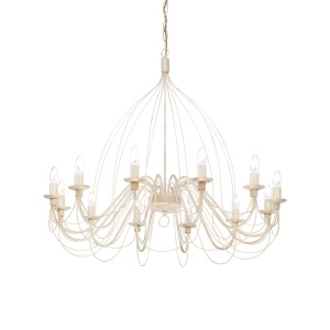CANDELABRU CORTE SP12, ALB ANTIC, DIN METAL, STIL CLASIC