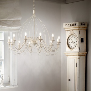 CANDELABRU CORTE SP12, ALB ANTIC, DIN METAL, STIL CLASIC - Img 2