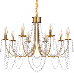 CANDELABRU, CRYSTAL GOLD,APP766-8CP , METAL SI STICLA, 8 BECURI - Img 7