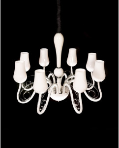 CANDELABRU MODERN BELARDO W8 DIN STICLA SI METAL DESIGN DEOSEBIT - Img 2