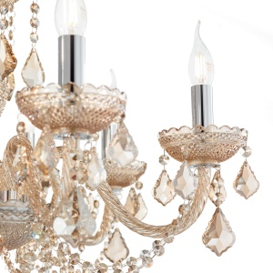 CANDELABRU ROSE SP8, AMBER, DIN STICLA, STIL CLASIC - Img 3