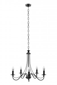 CANDELABRU RUSTIC APP647-5CP, 126X80 cm, NEGRU, DIN METAL, STIL RUSTIC, TU - Img 1
