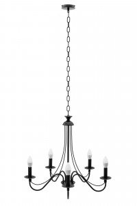 CANDELABRU RUSTIC APP647-5CP, 126X80 cm, NEGRU, DIN METAL, STIL RUSTIC, TU - Img 5