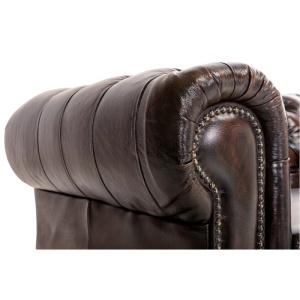 COLTAR CHESTERFIELD 294CM, DIN LEMN SI PIELE NATURALA, CULOARE MARO, ARTIM SELECTION - Img 3