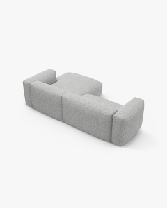 COLTAR CU 2 LOCURI, MARTINA, PE DREAPTA, 280 CM, ARGINTIU, TAPITAT CU TAPITERIE DIN TEXTIL BOUCLE MONET, MICADONI - Img 5