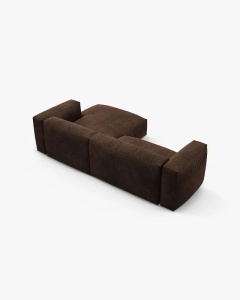 COLTAR CU 2 LOCURI, MARTINA, PE DREAPTA, 280 CM, CIOCOLATIU, TAPITAT CU TAPITERIE DIN TEXTIL CATIFEA VOGUE, MICADONI - Img 5