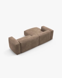 COLTAR CU 2 LOCURI, MARTINA, PE STANGA, 280 CM, BEJ INCHIS, TAPITAT CU TAPITERIE DIN TEXTIL CATIFEA VOGUE, MICADONI - Img 5