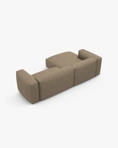 COLTAR CU 2 LOCURI, MARTINA, PE STANGA, 280 CM, CAPPUCCINO, TAPITAT CU TAPITERIE DIN TEXTIL BOUCLE MONET, MICADONI - Img 5