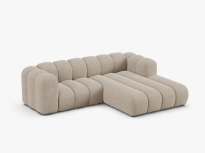 COLTAR CU 3 LOCURI LUPIN 230, PE DREAPTA, BEJ INCHIS, CU TAPITERIE DIN TEXTIL CHENILLE EDEN, MICADONI - Img 2