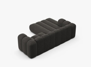 COLTAR CU 3 LOCURI LUPIN 230, PE STANGA, GRI INCHIS, CU TAPITERIE DIN TEXTIL CHENILLE EDEN, MICADONI - Img 4