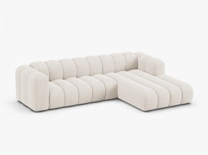 COLTAR CU 4 LOCURI LUPIN 288, PE DREAPTA BEJ DESCHIS, CU TAPITERIE DIN TEXTIL CHENILLE EDEN, MICADONI - Img 2