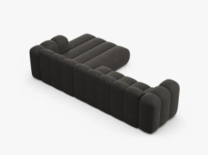 COLTAR CU 4 LOCURI LUPIN 288, PE DREAPTA, GRI INCHIS, CU TAPITERIE DIN TEXTIL CHENILLE EDEN, MICADONI - Img 4