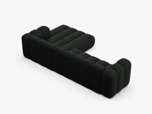 COLTAR CU 4 LOCURI LUPIN 288, PE DREAPTA, NEGRU, CU TAPITERIE DIN TEXTIL BOUCLE BALOO, MICADONI - Img 4