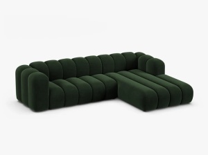 COLTAR CU 4 LOCURI LUPIN 288, PE DREAPTA, VERDE SMARALD, CU TAPITERIE DIN CATIFEA VENUS, MICADONI - Img 2