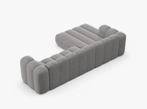COLTAR CU 4 LOCURI LUPIN 288, PE STANGA, GRI INCHIS, CU TAPITERIE DIN TEXTIL CHENILLE EDEN, MICADONI - Img 4