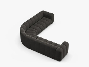 COLTAR CU 4 LOCURI LUPIN 309, GRI INCHIS, CU TAPITERIE DIN TEXTIL CHENILLE EDEN, MICADONI - Img 3