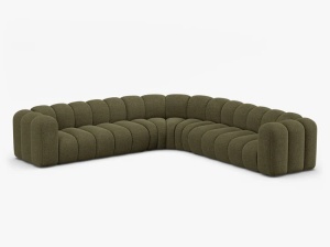 COLTAR CU 4 LOCURI LUPIN 309, VERDE, CU TAPITERIE DIN TEXTIL CHENILLE EDEN, MICADONI - Img 2
