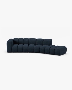 COLTAR CU 5 LOCURI, LUPIN, 335, PE DREAPTA, ALBASTRU INCHIS, CU TAPITERIE DIN TEXTIL BOUCLE BALOO, MICADONI