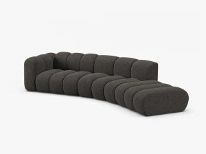 COLTAR CU 5 LOCURI, LUPIN, 335, PE DREAPTA, GRI INCHIS, CU TAPITERIE DIN TEXTIL CHENILLE EDEN, MICADONI - Img 2