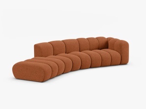 COLTAR CU 5 LOCURI, LUPIN, 335, PE STANGA, CARAMIZIU, CU TAPITERIE DIN TEXTIL CHENILLE EDEN, MICADONI - Img 2