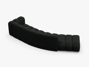 COLTAR CU 5 LOCURI, LUPIN, 335, PE STANGA, NEGRU, CU TAPITERIE DIN TEXTIL BOUCLE BALOO, MICADONI - Img 3