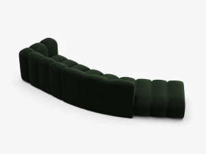 COLTAR CU 5 LOCURI, LUPIN, 335, PE STANGA, VERDE SMARALD, CU TAPITERIE DIN CATIFEA VENUS, MICADONI - Img 3