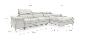 COLTAR EDIE MEDIUM, CU FUNCTIE DE DORMIT, GRUPA II, CONFECTIONAT DIN METAL, SPUMA POLIURETANICA SI TEXTIL, STIL MODERN - Img 2