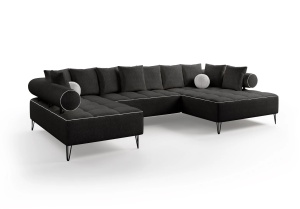 COLTAR ELEGANT, VIVIENNE U, DIN STOFA, NEGRU, 372CM , ARTIM GROUP SELECTION - Img 1