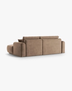COLTAR EXTENSIBIL ELLA, PE DREAPTA, BEJ INCHIS, 271X174 CM, TAPITAT CU TAPITERIE DIN TEXTIL CATIFEA VOGUE, MICADONI - Img 3