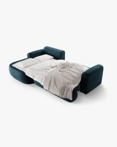 COLTAR EXTENSIBIL ELLA, PE STANGA, ALBASTRU INCHIS, 271X174 CM, TAPITAT CU TAPITERIE DIN TEXTIL CATIFEA VOGUE, MICADONI - Img 5