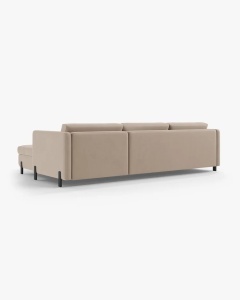 COLTAR EXTENSIBIL GLORIA, PE STANGA, BEJ, 170X286 CM, TAPITAT CU TAPITERIE DIN TEXTIL CATIFEA SALVADOR, MICADONI - Img 4