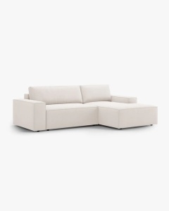 COLTAR EXTENSIBIL, PE DREAPTA, JODIE, 246X151 CM, BEJ DESCHIS, TAPITAT CU TAPITERIE DIN TEXTIL STRUCTURAT MEGAN, MICADONI - Img 3