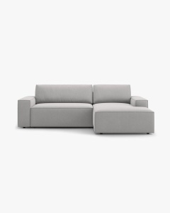 COLTAR EXTENSIBIL, PE DREAPTA, JODIE, 246X151 CM, GRI DESCHIS, TAPITAT CU TAPITERIE DIN TEXTIL STRUCTURAT MEGAN, MICADONI