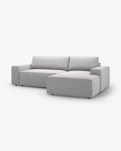 COLTAR EXTENSIBIL, PE DREAPTA, JODIE, 246X151 CM, GRI DESCHIS, TAPITAT CU TAPITERIE DIN TEXTIL BOUCLE BALOO, MICADONI - Img 6