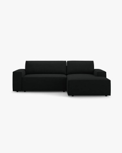 COLTAR EXTENSIBIL, PE DREAPTA, JODIE, 246X151 CM, NEGRU, TAPITAT CU TAPITERIE DIN TEXTIL BOUCLE BALOO, MICADONI