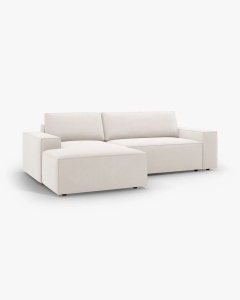 COLTAR EXTENSIBIL, PE STANGA, JODIE, 246X151 CM, BEJ DESCHIS, TAPITAT CU TAPITERIE DIN TEXTIL STRUCTURAT MEGAN, MICADONI - Img 6