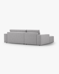 COLTAR EXTENSIBIL, PE STANGA, JODIE, 246X151 CM, GRI DESCHIS, TAPITAT CU TAPITERIE DIN TEXTIL BOUCLE BALOO, MICADONI - Img 4